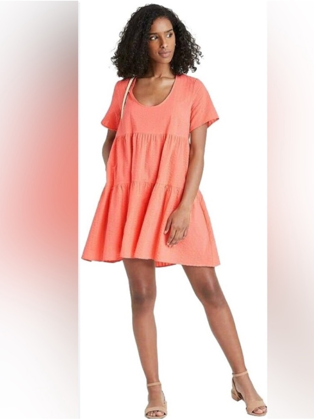 a new day Orange Tiered Mini Dress